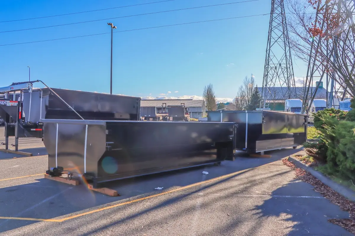 Roll-off dumpster ready for waste disposal at job site for Concrete Dumpster Rental in Erlanger